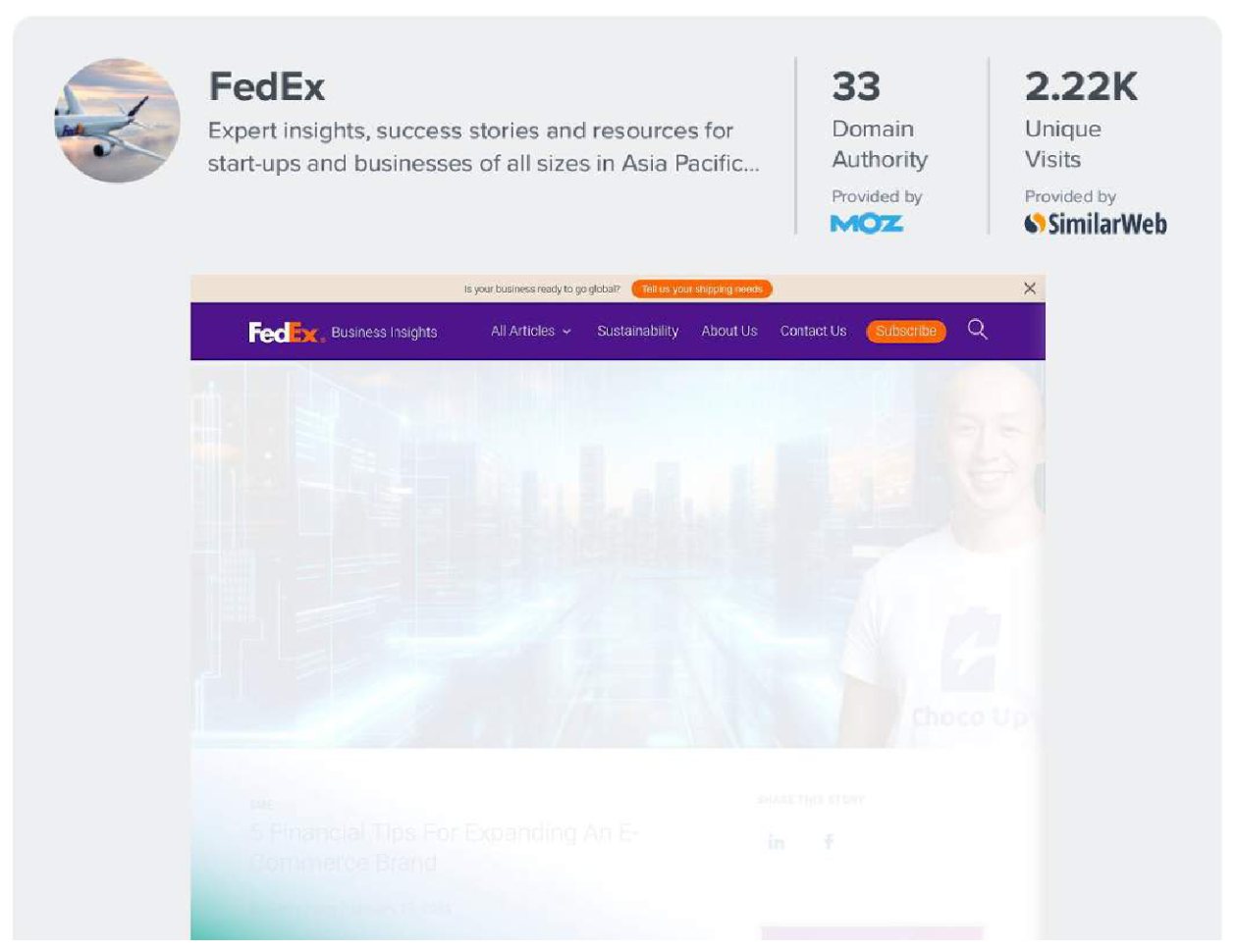 FedEx Business Insights article featuring Choco Up: 5 financial tips for expanding an e-commerce brand