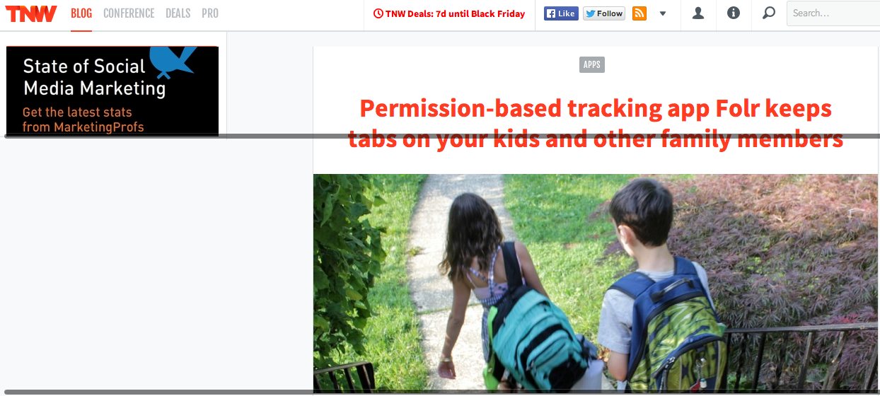The Next Web: permission-based tracking app Folr keeps tabs on your kids and other family members